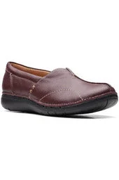 Clarks Un Loop Stride in Burgundy Leather